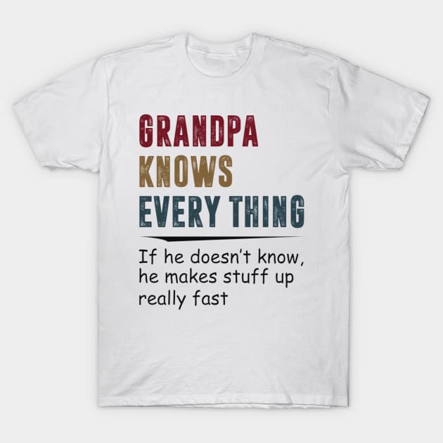 Grandpa knows every thing if he doesn't know, he makes stuff up really fast funny gift T-Shirt by boltongayratbek
